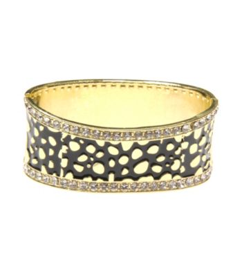 L&J Accessories Jet Enamel Crystal Inlay Bangle