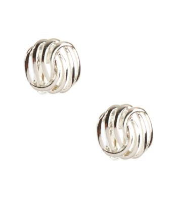 Napier® Silvertone Clip Button Earrings