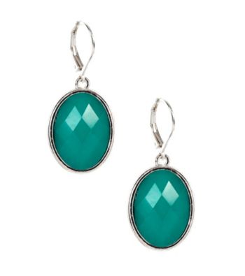 Napier® Silvertone and Blue Multi Colored Leverback Drop Pierced Earrings