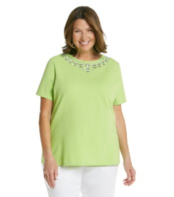 Breckenridge® Plus Size Ringer Knit Tee