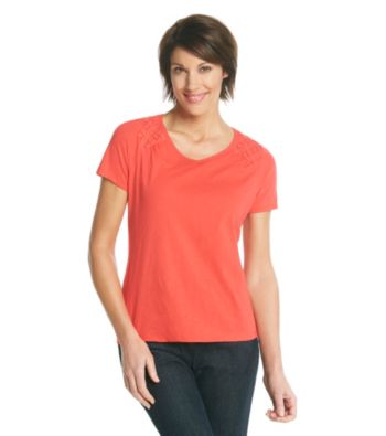 Studio Works® Lace Detail Shoulder Tee