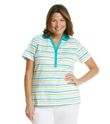 Studio Works® Plus Size Striped Polo