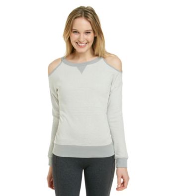 Calvin Klein Performance Cold Shoulder Striped Top