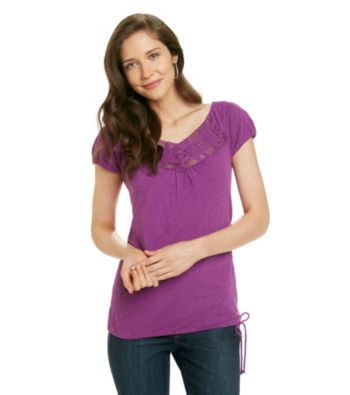 Ruff Hewn Lace-Inset Peasant Top