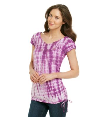 Ruff Hewn Tie-Dye Lace-Inset Peasant Top