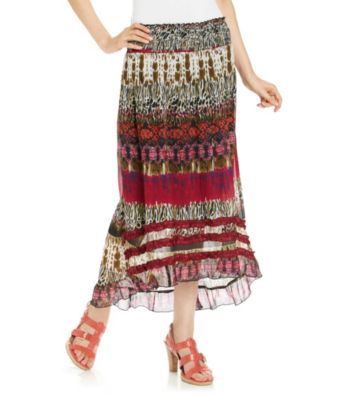 Chaudry® Fuchsia Multi High-Low Skirt