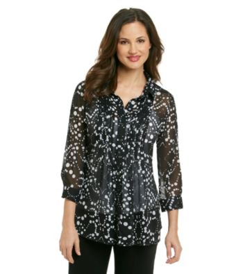 Fever™ Pleated Blouse with Cami