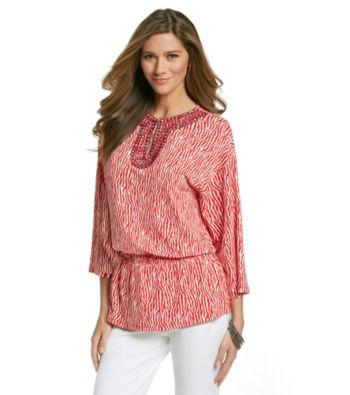 Jones New York Signature® Coral Combo Print Tunic