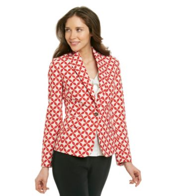 Jones New York Signature® Coral Combo Jacquard Blazer