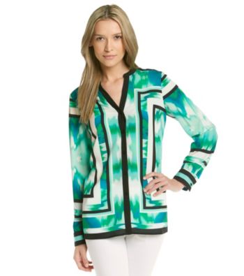 Calvin Klein Printed Buttonfront Top