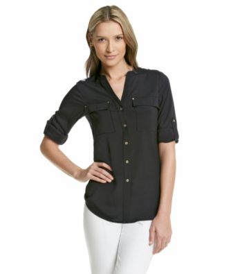 Calvin Klein Roll Sleeve Blouse