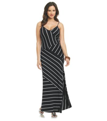 Calvin Klein Spliced Striped Maxi Dress