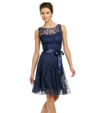 Xscape Lace Dress with Ribbon