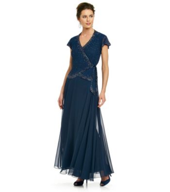 J Kara® Long Mock Flair Dress