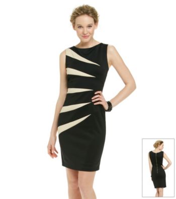 R & M Richards® Spliced Two-Tone Sheath Dress