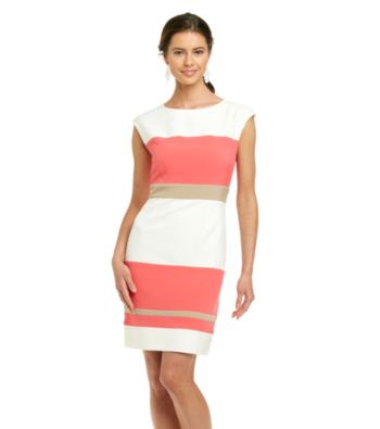 Studio One Colorblock Crepe Dress