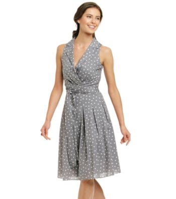 Evan-Picone® Dot Print Faux Wrap Dress