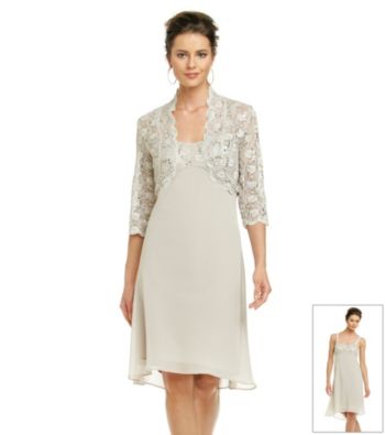 R&M Richards® Sheer Lace Jacket Dress