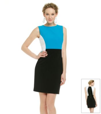 Calvin Klein Petites' Sleeveless Colorblock Shift Dress