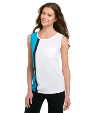 Calvin Klein Petites' Colorblock Sleeveless Woven Top