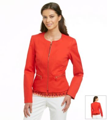 Calvin Klein Petites' Long Sleeve Jacket with Zipper