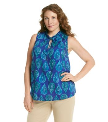Jones New York Signature® Plus Size Sleeveless Drawstring Cord Blouse