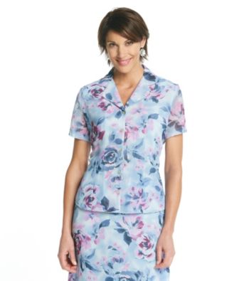 Alfred Dunner® Petites' Orchid Island Short Sleeve Floral Print Blouse