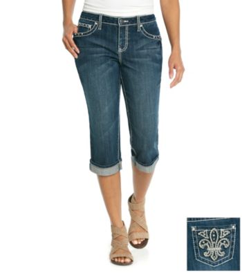 Earl Jeans® Petites' Embellished Pocket Capri