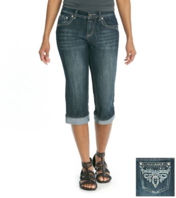 Earl Jeans Petites' Embellished Pocket Capri