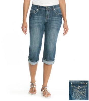 Earl Jeans® Petites' Embellished Pocket Capri