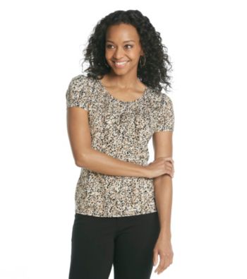 Notations® Petites' Short Sleeve Scoopneck Printed Tee