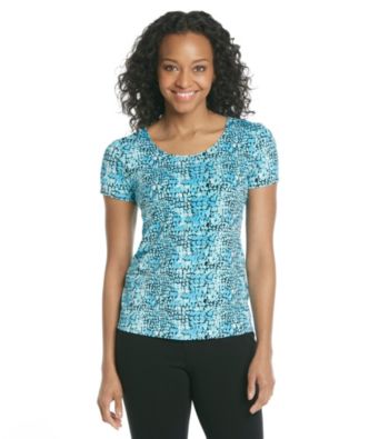 Notations® Petites' Short Sleeve Scoopneck Printed Tee