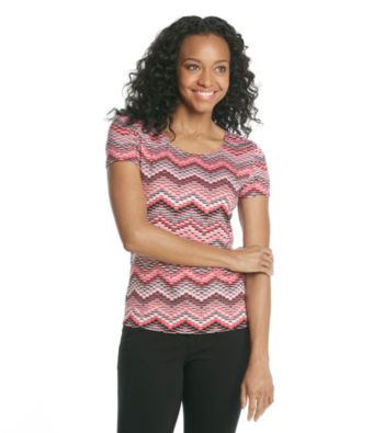 Notations Petites' Short Sleeve Scoopneck Printed Tee