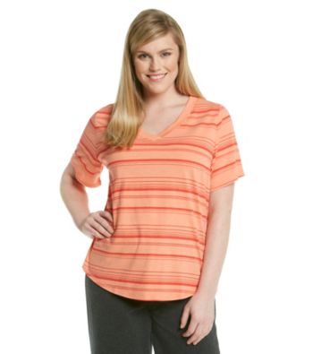 Gloria Vanderbilt® Sport Plus Size Short Sleeve V-Neck Tee