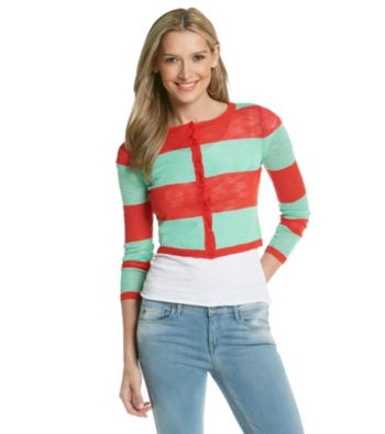 Kensie® Fine Gauge Striped Cardigan