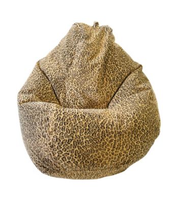 Gold Medal Large Tear Drop Bobcat Safari Micro-Fiber Suede Bean Bag