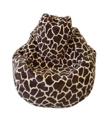 Gold Medal Large Tear Drop Giraffe Safari Micro-Fiber Suede Bean Bag