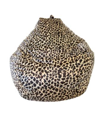 Gold Medal Large Tear Drop Leopard Safari Micro-Fiber Suede Bean Bag
