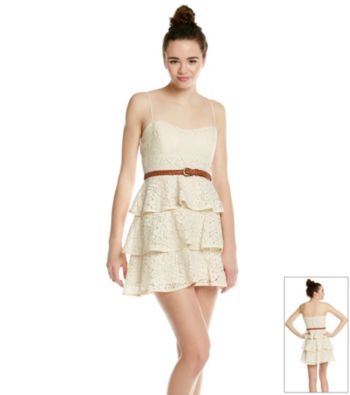 Bee Darlin Juniors' Tiered Lace Dress