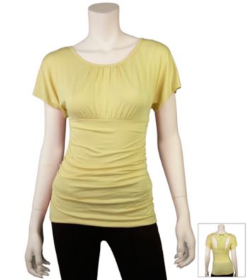 A. Byer Juniors' Lace Back Ruched Top