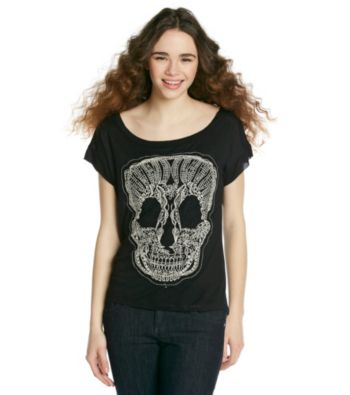 Love On Tap® Juniors' Crochet Skull Tee