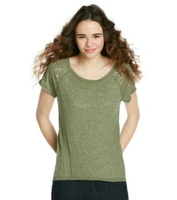Only Sky Juniors' Rhinestone Studded Tee