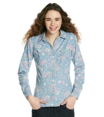 Fire® Juniors' Floral Denim Equipment Shirt