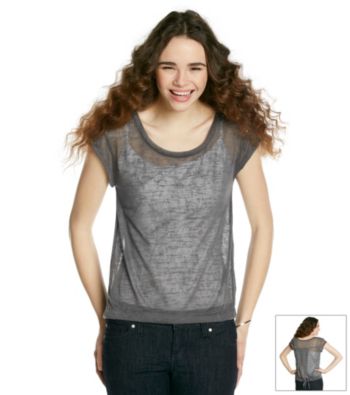 w.f. Juniors' Tie Back Studded Shoulder Shirt
