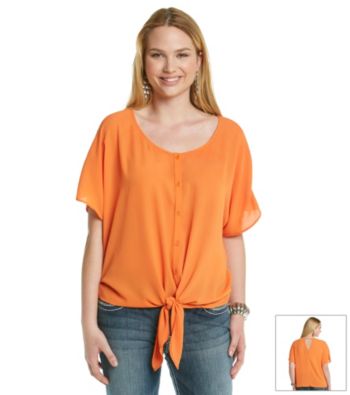 Eyeshadow® Juniors' Plus Size Tie Front Dolman