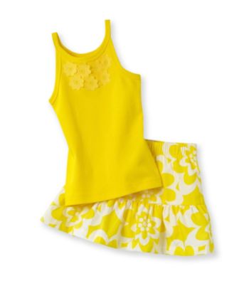 Carter's® Girls' 2T-4T Yellow Floral Print Skort Set