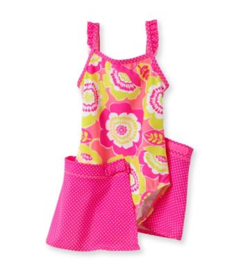 Carter's® Girls' 4-6X Neon Pink Floral Skirted Swimsuit