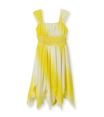 Homepage  kids  my michelle girls 7 16 yellow ombre shimmer dress