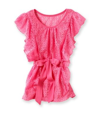 Amy Byer Girls' 7-16 Butterfly Sleeve Top