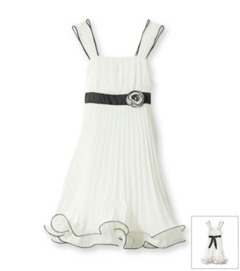 Amy Byer Girls' 7-16 White Flounce Dress